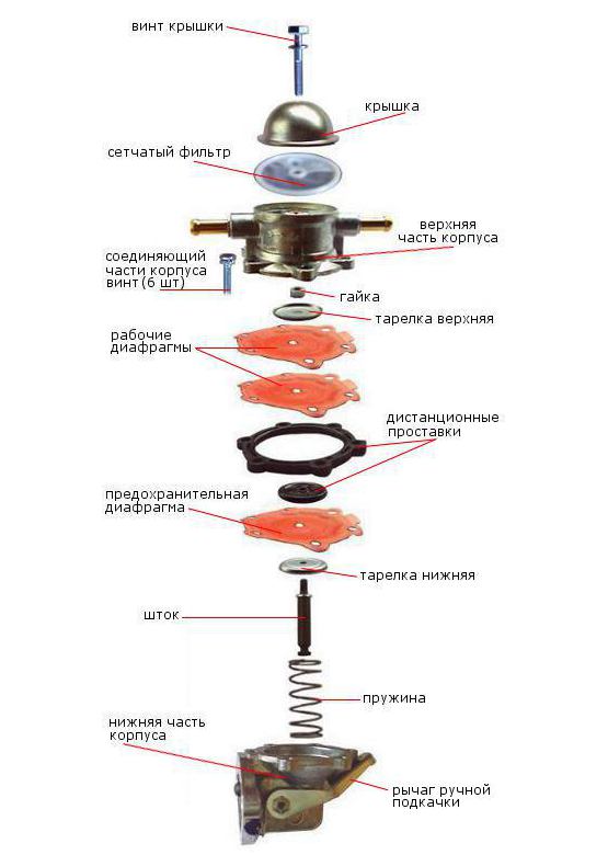 Устройство плунжерного бензонасоса ваз